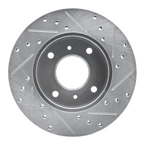 Infiniti G20 Brake Rotor (1) - Front Left - R1 Concepts - Drilled & Slotted - Silver - `89-`13